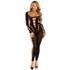 Kép 3/5 - LEG AVENUE - érzéki fekete bodystocking harisnyával