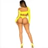 Kép 7/7 - Leg Avenue – Seamless bodysuit, tanga alakkal, sárga