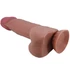 Kép 3/7 - PRETTY LOVE - CSÚSZÓ BŐR SOROZAT REALISZTIKUS VIBRÁTOR CSÚSZÓ BARNA BŐR TAPADÓKORONGGAL 21,8 CM