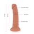 Kép 2/7 - ONINDER - KÖZEPESEN GAZDAG VIBRÁTOR DILDÓ 9 SEBESSÉGES TERMÉSZETES 22 CM -O- 4.5 CM - INGYENES ALKALMAZÁS