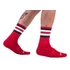 Kép 1/2 - PandaSocks - csíkos fél zokni piros-fekete-fehér kombinációban