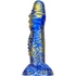 Kép 1/2 - Dildo Fantasy Croq – prémium kék-arany dildó 19 cm-es hosszban