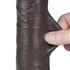 Kép 8/9 - Dildó csúszó bőr pénztárcával 15 x 4.5cm Fekete