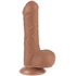 Kép 1/6 - Prémium csúszó bőr dildó – 12 x 3,7 cm, barna