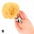 Kép 2/4 - KINK - Rozsdamentes acél dugó 7 x 3 CM BÉGE FAUX FUR nyúl farkával 8 CM