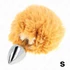 Kép 3/4 - KINK - Rozsdamentes acél dugó 7 x 3 CM BÉGE FAUX FUR nyúl farkával 8 CM