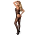 Kép 2/6 - SUBBLIME - H3238 HÁLÓS BODYSTOCKING KERESZTEZETT NYAKPÁNTOKKAL FEKETE EGY MÉRET