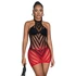 Kép 3/10 - SUBBLIME - 952242 PIROS ÉS FEKETE DEGRADÁLT ELASZTIKUS HÁLÓS BODYSTOCKING EGY MÉRETBEN