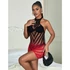 Kép 9/10 - SUBBLIME - 952242 PIROS ÉS FEKETE DEGRADÁLT ELASZTIKUS HÁLÓS BODYSTOCKING EGY MÉRETBEN