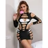 Kép 9/10 - SUBBLIME - 952266 HOSSZÚ UJJÚ ELASZTIKUS HÁLÓS BODYSTOCKING FEKETE EGY MÉRET