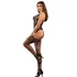 Kép 2/6 - SUBBLIME - 952136 HÁLÓS BODYSTOCKING VIRÁGOS RÉSZLETEKKEL ÉS FEKETE NYAKPÁNTOS NYAKKAL EGY MÉRETBEN
