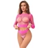 Kép 2/10 - SUBBLIME - 952204 2 RÉSZES, HOSSZÚ UJJÚ, HÁLÓS BODYSTOCKING RÓZSASZÍN, EGY MÉRET