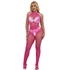 Kép 1/10 - SUBBLIME - csipkés, nyitott bodystocking, magas nyakú, rózsaszín
