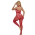Kép 6/10 - SUBBLIME - 952372 HÁLÓS ÉS CSIPKÉS BODYSTOCKING MAGAS NYAKKAL PIROS EGY MÉRET