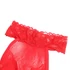 Kép 7/10 - SUBBLIME - 952372 HÁLÓS ÉS CSIPKÉS BODYSTOCKING MAGAS NYAKKAL PIROS EGY MÉRET