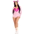 Kép 6/9 - LEG AVENUE - MACKÓ BÁRSONY BODYSUIT RÓZSASZÍN S