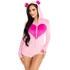 Kép 1/9 - LEG AVENUE – puha bársonyos teddy bodysuit rózsaszín M