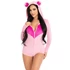 Kép 2/9 - LEG AVENUE - MACKÓ BÁRSONY BODYSUIT RÓZSASZÍN M