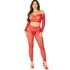 Kép 1/6 - LEG AVENUE - vörös crop top és harisnya egy méretben