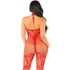 Kép 4/5 - LEG AVENUE - VIRÁGMINTÁS HÁLÓS BODYSTOCKING PIROS EGY MÉRET