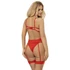 Kép 2/10 - SUBBLIME - 954321 SZÍVMINTÁS MELLTARTÓ + TANGA + HARISNYAKÖTŐ PIROS S/M