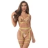 Kép 4/10 - SUBBLIME - 954345 MELLTARTÓ + TANGA + HARISNYATARTÓ ÖV VIRÁGMINTÁS SÁRGA S/M