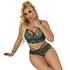 Kép 3/10 - SUBBLIME – elegáns csipkés melltartó és tanga zöldben L/XL
