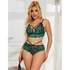 Kép 9/10 - SUBBLIME – elegáns csipkés melltartó és tanga zöldben L/XL