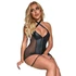 Kép 3/10 - SUBBLIME - 954444 SZEXI HÁLÓS RUHA BŐR FEKETE S/M
