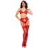 Kép 2/10 - CHILIROSE - CR 4848 PIROS CSIPKE MELLTARTÓ + TANGA + HARISNYA SZETT S
