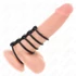 Kép 2/4 - KINK - 5 SZILIKON PÉNISZGYŰRŰ 3,8 CM ÉS 4,8 CM KÖZÖTT BŐRREL ÖSSZEKÖTVE