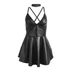 Kép 5/10 - SUBBLIME - 955373 Fekete Bőr Pántos Elegáns Ruha S/M