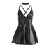 Kép 6/10 - SUBBLIME - 955373 Fekete Bőr Pántos Elegáns Ruha S/M