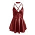 Kép 5/10 - SUBBLIME - 955403 Elegáns Ruha Burgundy Bőr Pántokkal L/XL