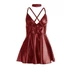 Kép 6/10 - SUBBLIME - 955403 Elegáns Ruha Burgundy Bőr Pántokkal L/XL
