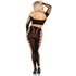 Kép 2/2 - LEG AVENUE - Döntött Kivágású Fekete Crop Top és Leggings Szett