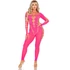 Kép 1/5 - LEG AVENUE - Rózsaszín, nyitott hátú bodystocking, egy méret
