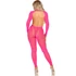 Kép 2/5 - LEG AVENUE - Rózsaszín, nyitott hátú bodystocking, egy méret