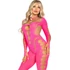Kép 3/5 - LEG AVENUE - Rózsaszín, nyitott hátú bodystocking, egy méret