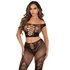 Kép 1/3 - LEG AVENUE – fekete hálós leggings és crop top vállra szabadon