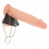 Kép 2/5 - KINK – fém péniszgyűrű bőr övvel és 7 cm lánccal