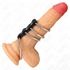 Kép 2/4 - KINK - fém péniszgyűrűk bőr összekötővel (3,7-5 cm)