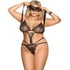 Kép 1/5 - SUBBLIME Queen Plus – fekete maszk és teddy szett