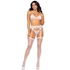 Kép 2/4 - LEG AVENUE HÁROM DARABOS SZETT MELLTARTÓ, HARISNYATARTÓ ÖV ÉS G-STRING S