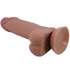 Kép 4/7 - PRETTY LOVE - CSÚSZÓ BŐR SOROZAT REALISZTIKUS VIBRÁTOR CSÚSZÓ BARNA BŐR TAPADÓKORONGGAL 19,4 CM