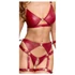 Kép 4/9 - / Cottelli Bondage - fényes melltartó szett és kar bilincs (piros)