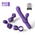Kép 1/9 - Magic Stick - vibrátor cseréléhető feltétekkel (lila)