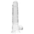 Kép 2/7 - REALROCK - átlátszó élethű dildó - átlátszó (19cm)