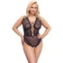 Kép 3/22 - Cottelli Curves Plus Size - átlátszó mintás body (fekete)