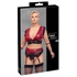 Kép 4/15 - / Cottelli Bondage Plus Size - csipkés melltartó szett (piros)
